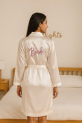 Bride's Pink thread work Robe   | Prepaid Orders Only