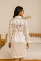 Bride's Pink thread work Robe   | Prepaid Orders Only