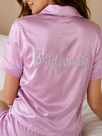 Party Pink Personalised Satin Shorts Set  | Prepaid Orders Only