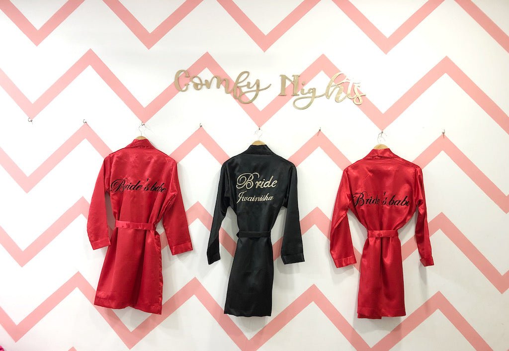 2 Bridesmaid + 1 Bride Robes for Bachelorette E-2 | Prepaid Orders Only - Comfy Nights