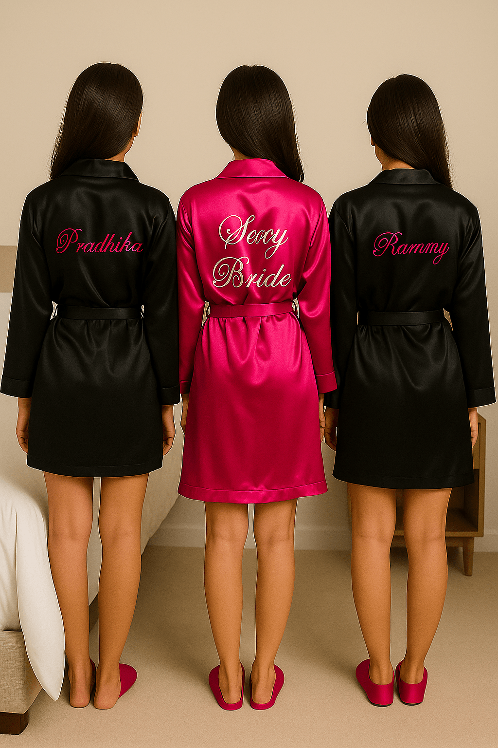 2 Bridesmaid + 1 Bride Robes for Bachelorette | Prepaid Orders Only - Comfy Nights