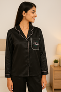 Black Personalise Satin Pj Set (Edit 2)   | Prepaid Orders Only