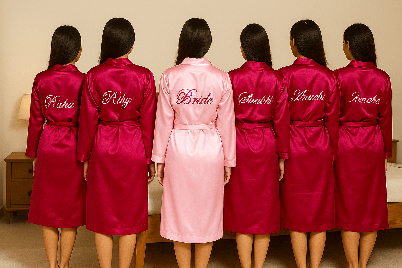5 Bridesmaid + 1 Bride Robes for Bachelorette (2) | Prepaid Orders Only - Comfy Nights