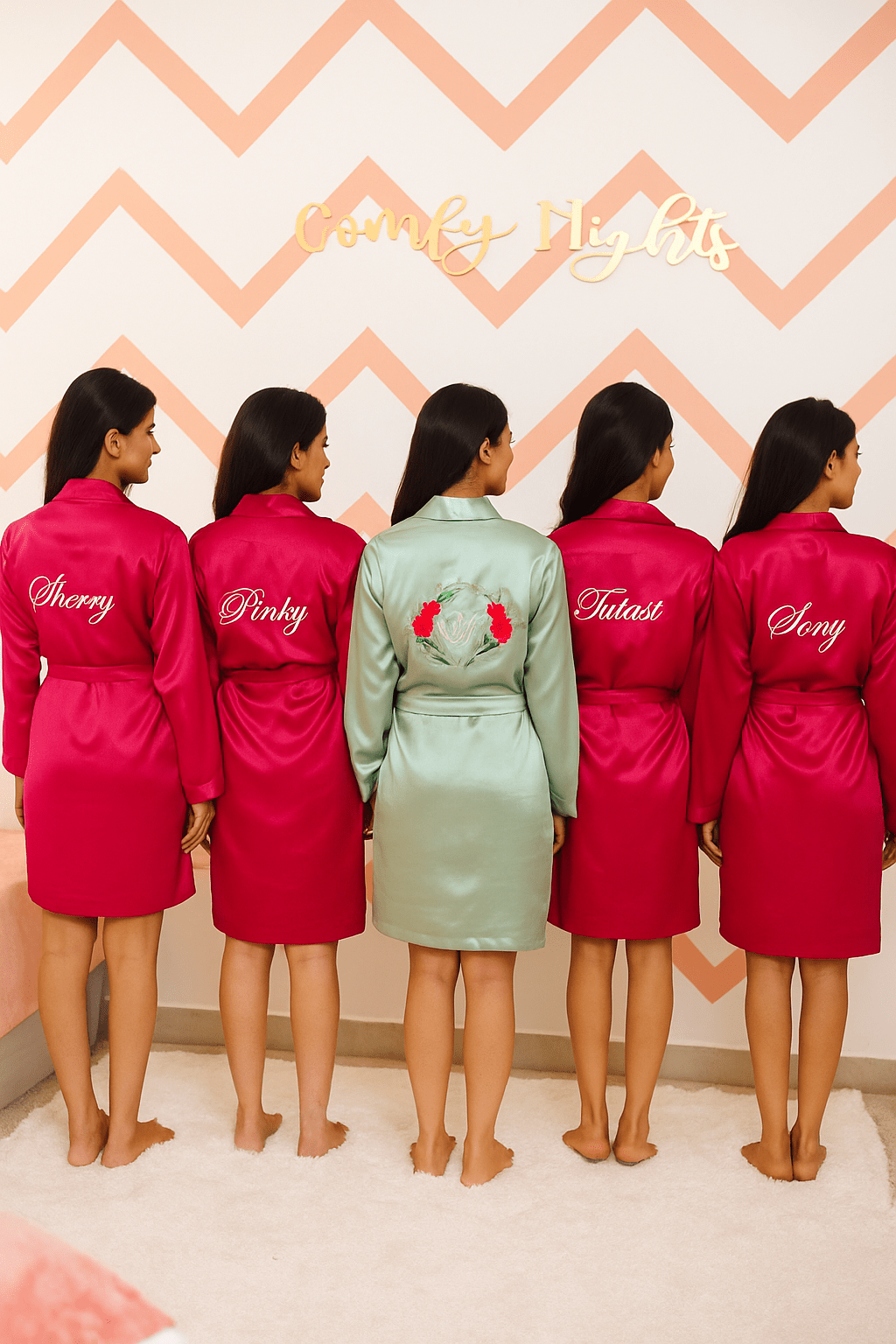 5 Bridesmaid + 1 Bride Robes for Bachelorette (3) | Prepaid Orders Only - Comfy Nights