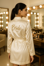 Load image into Gallery viewer, Bride&#39;s Gold thread work Robe   | Prepaid Orders Only
