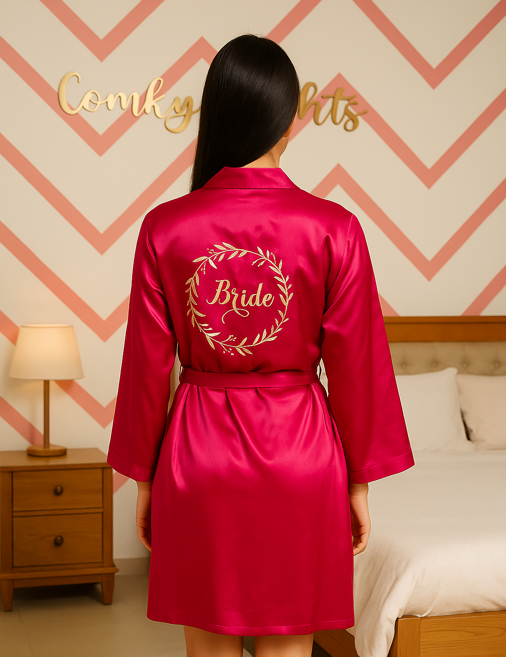 Magenta Bride's Robe  | Prepaid Orders Only