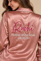 Name + Bridesmaid/ Bestie/ Sister/ Mother of the Bride Satin Pj Set  | Prepaid Orders Only