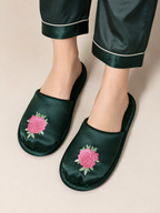 Green Floral Slippers | Prepaid Orders Only