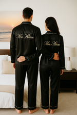 Load image into Gallery viewer, Black Satin Couple Set  | Prepaid Orders Only
