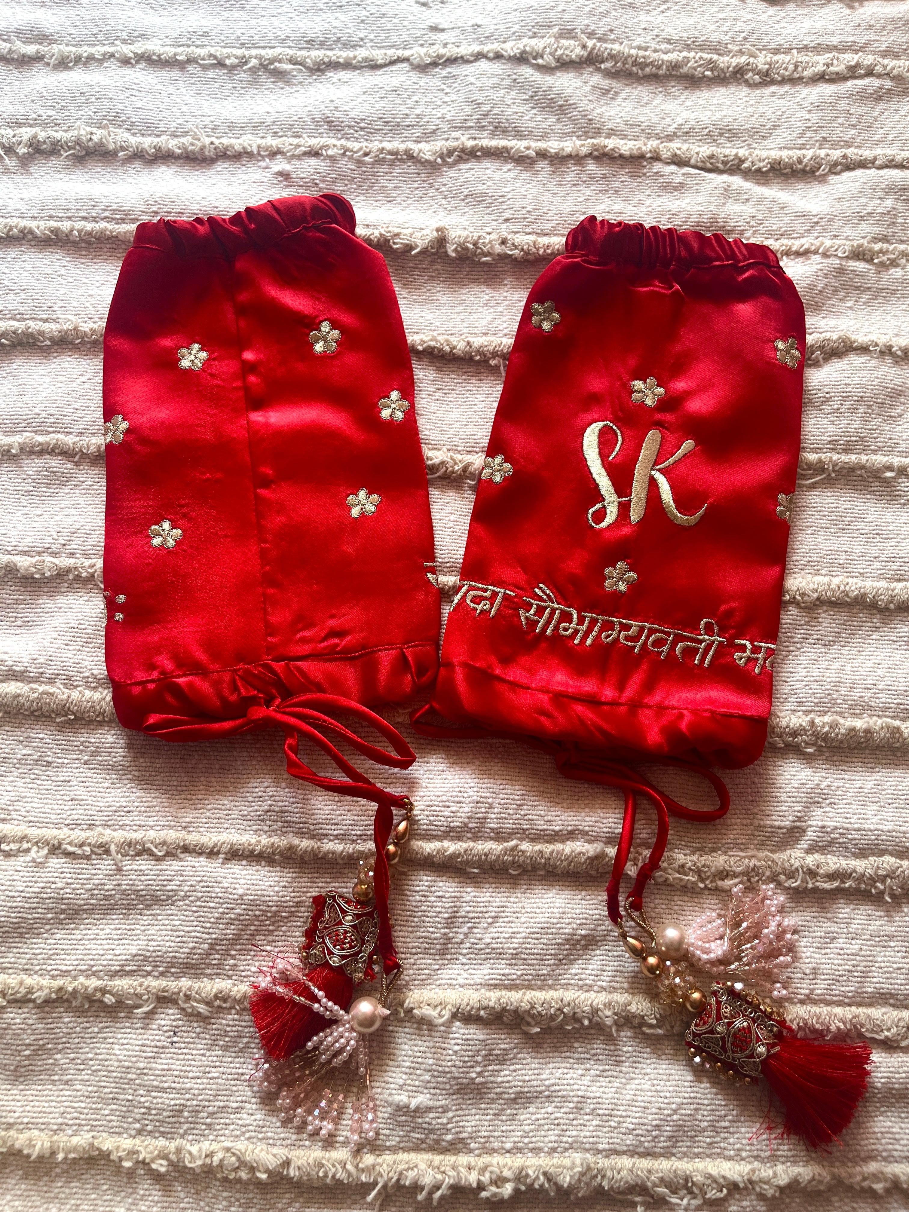 Floral Red Chooda Cover  | Prepaid Orders Only