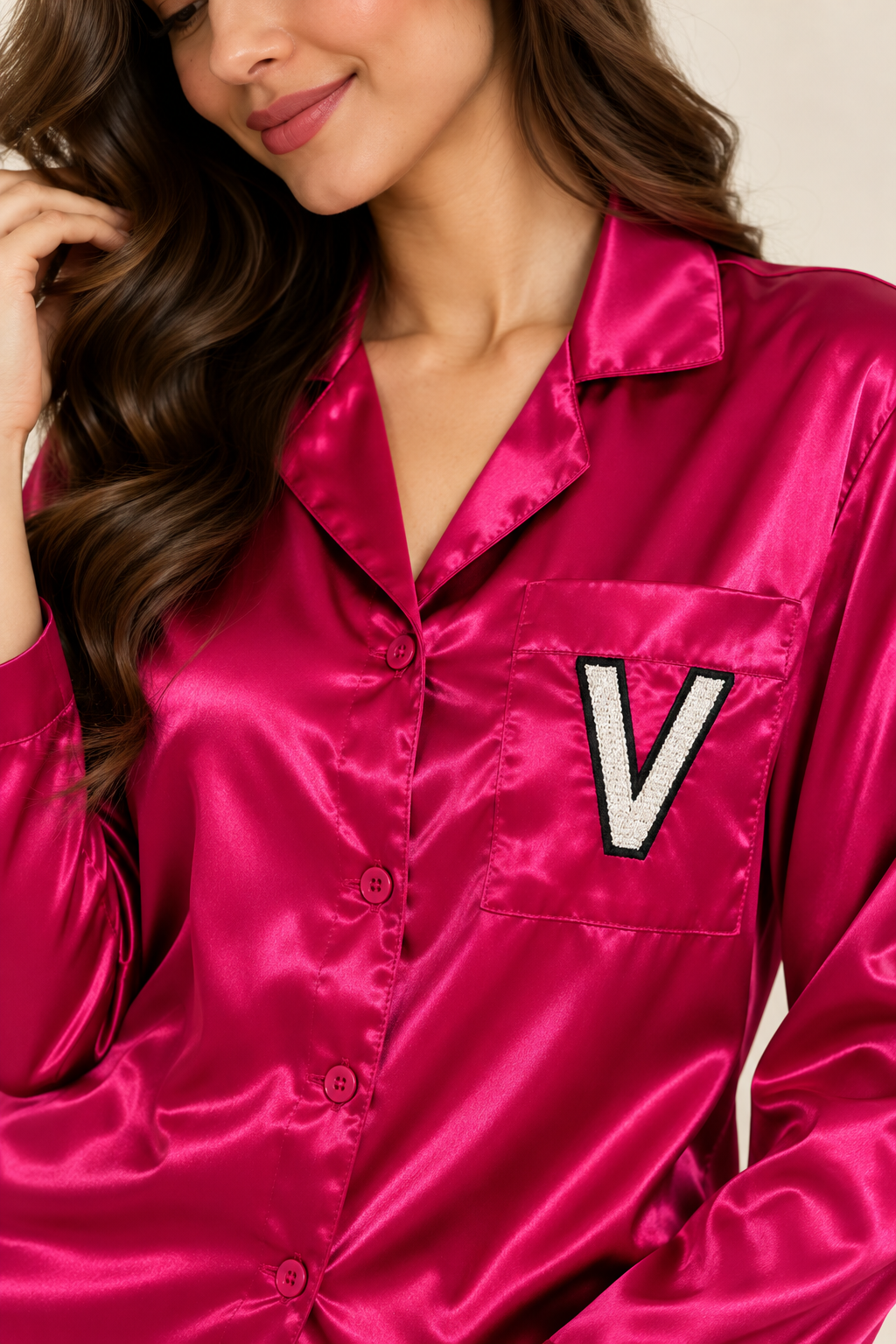 Satin Personalise Pocket Pj Set  | Prepaid Orders Only