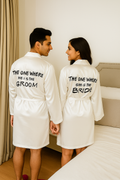 White Couple Personalised Robes  | Prepaid Orders Only