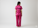 Load image into Gallery viewer, Magenta Bride Satin Pj Set  | Prepaid Orders Only

