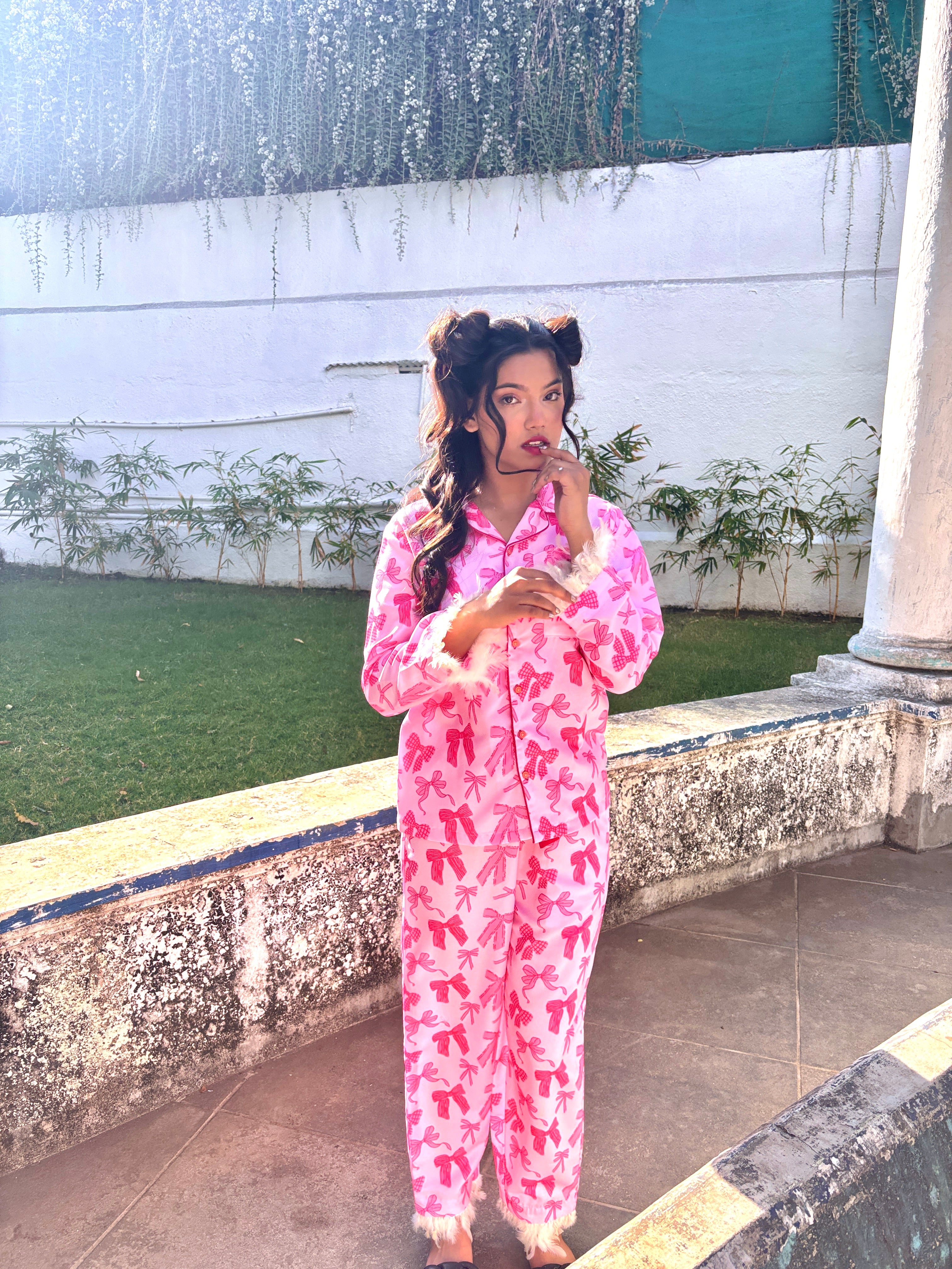 Pookie’s Pink Feathers Pj Set