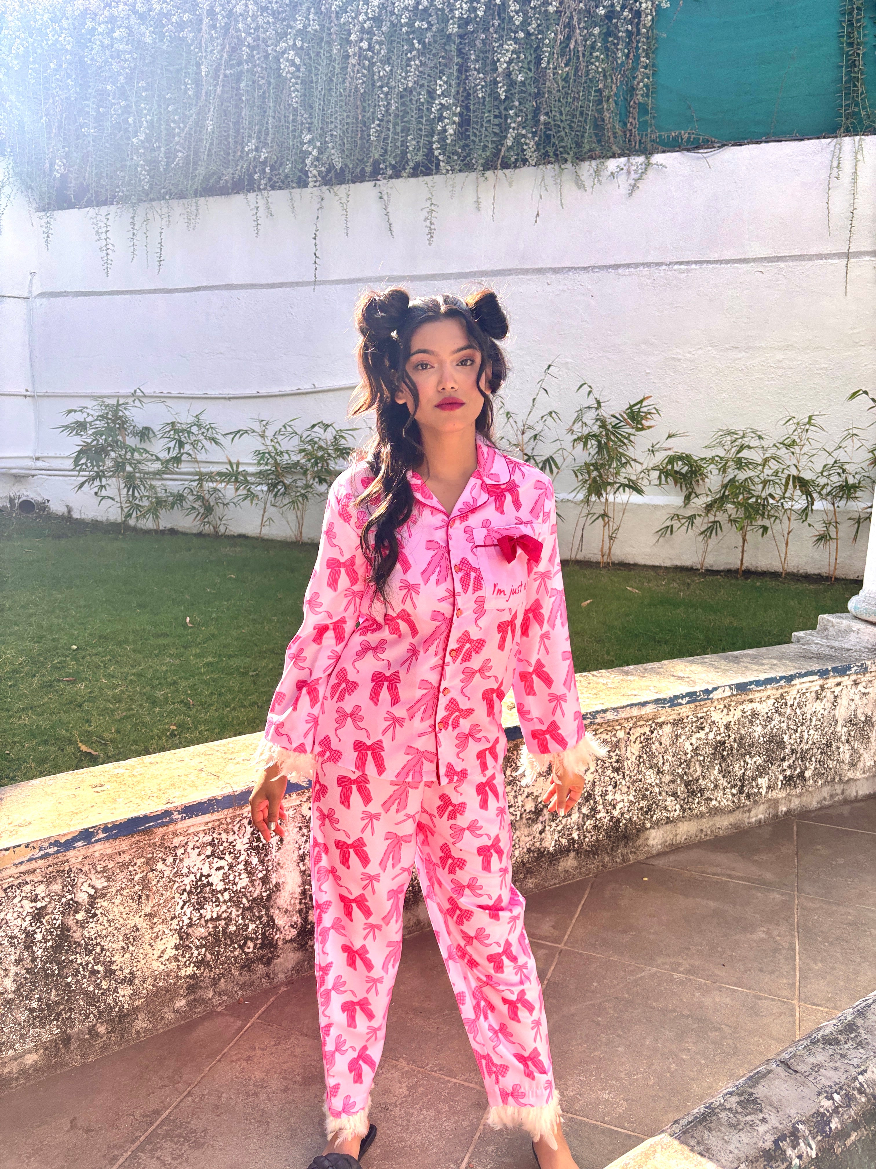 Pookie’s Pink Feathers Pj Set