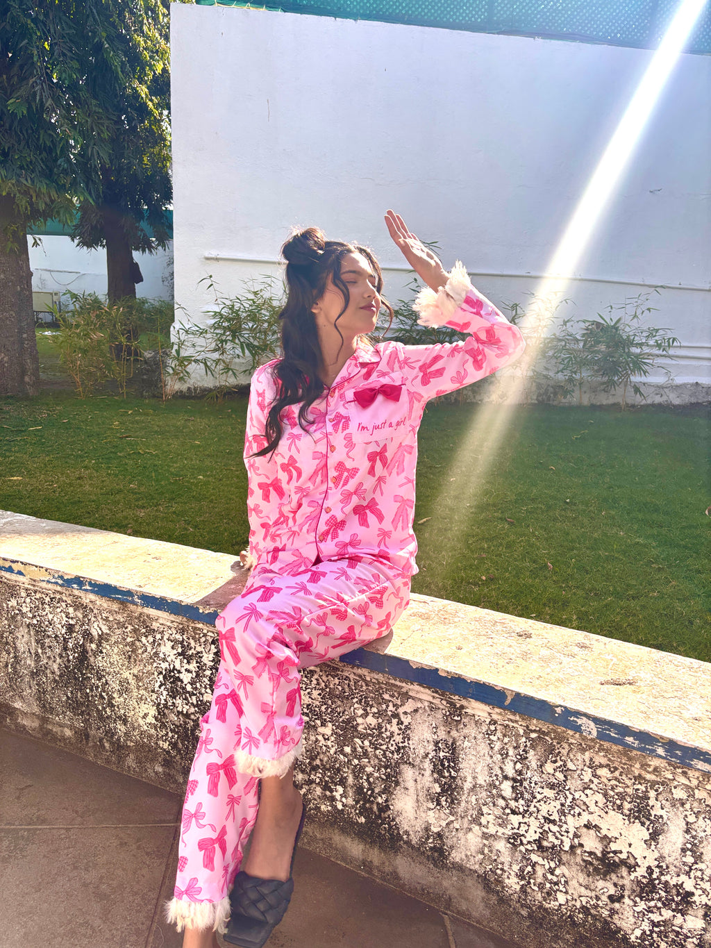 Pookie’s Pink Feathers Pj Set