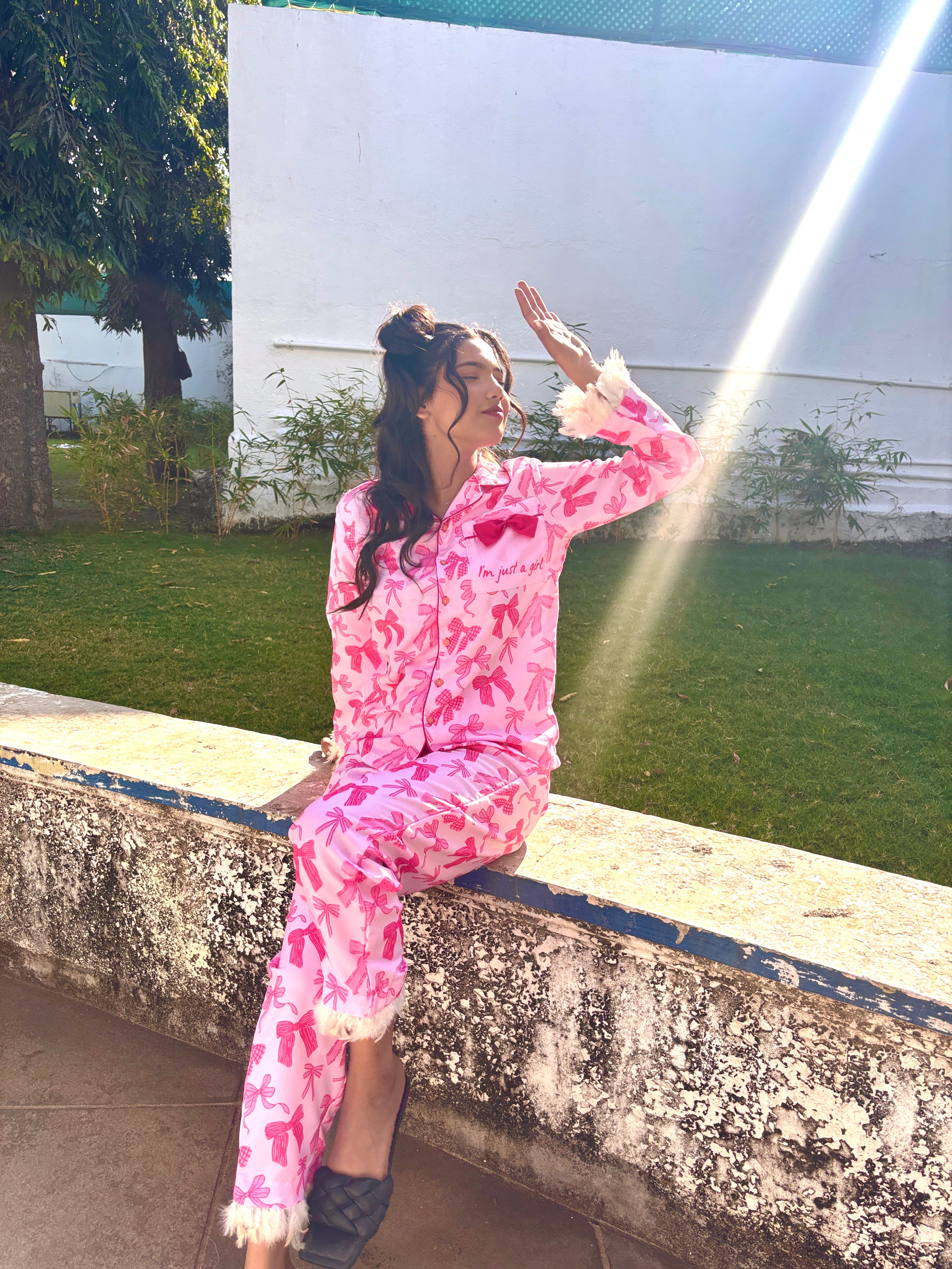 Pookie’s Pink Feathers Pj Set