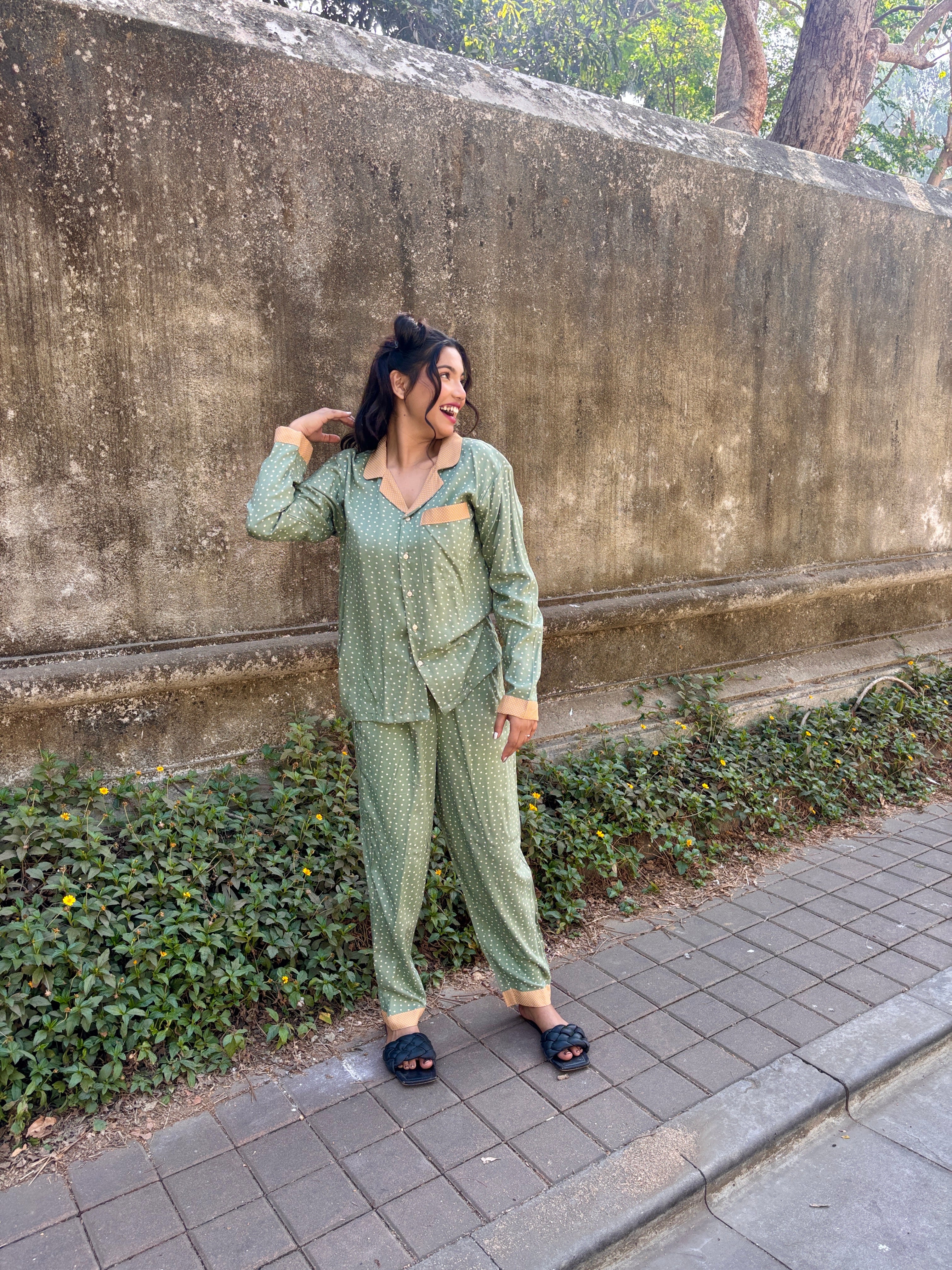 Olive Dots Sleepwear