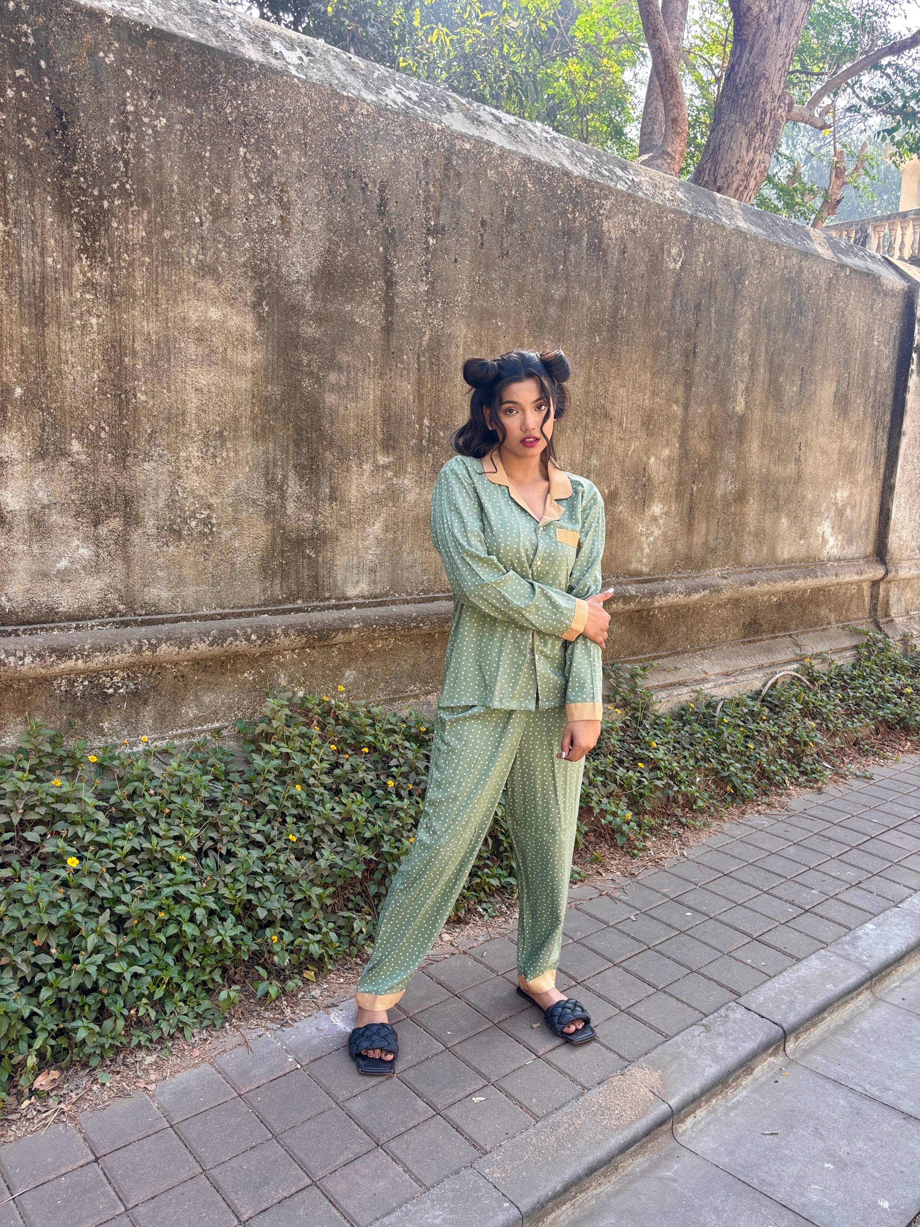 Olive Dots Sleepwear