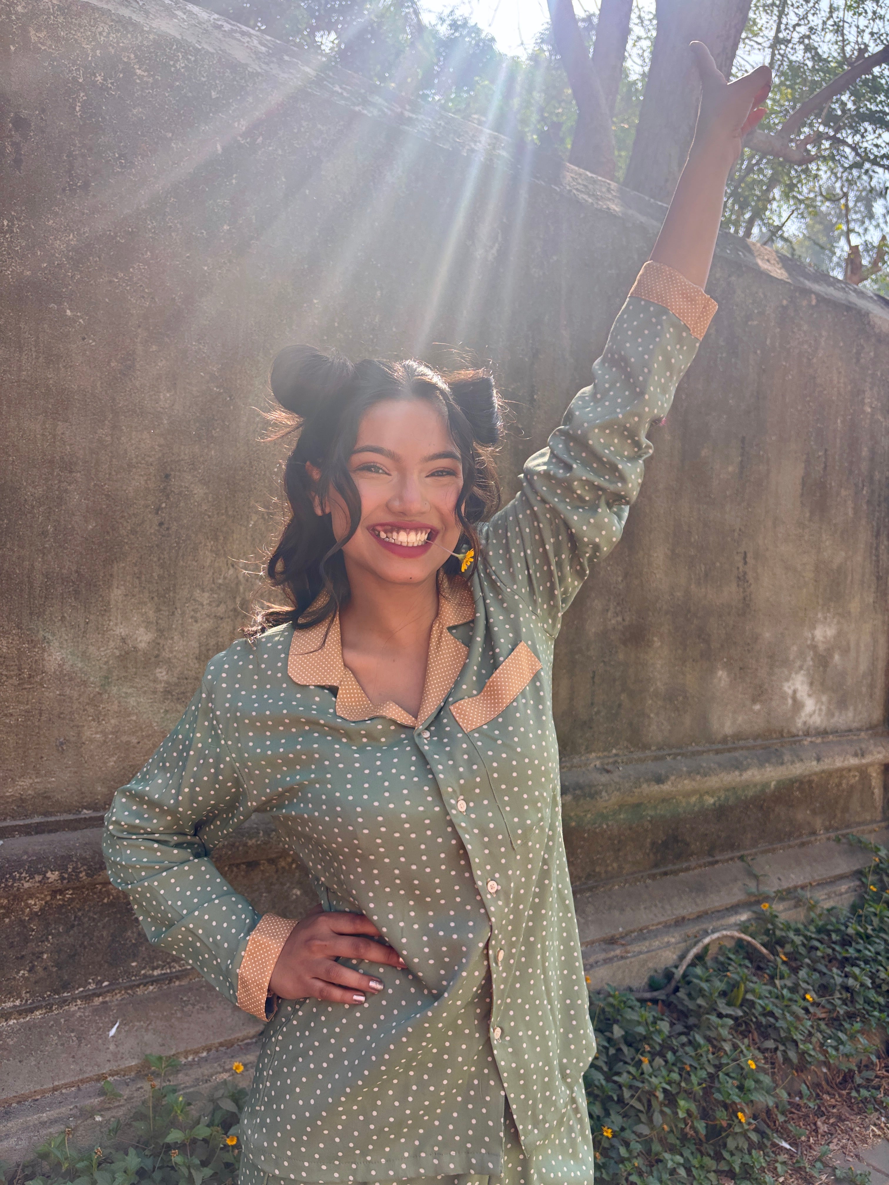 Olive Dots Sleepwear