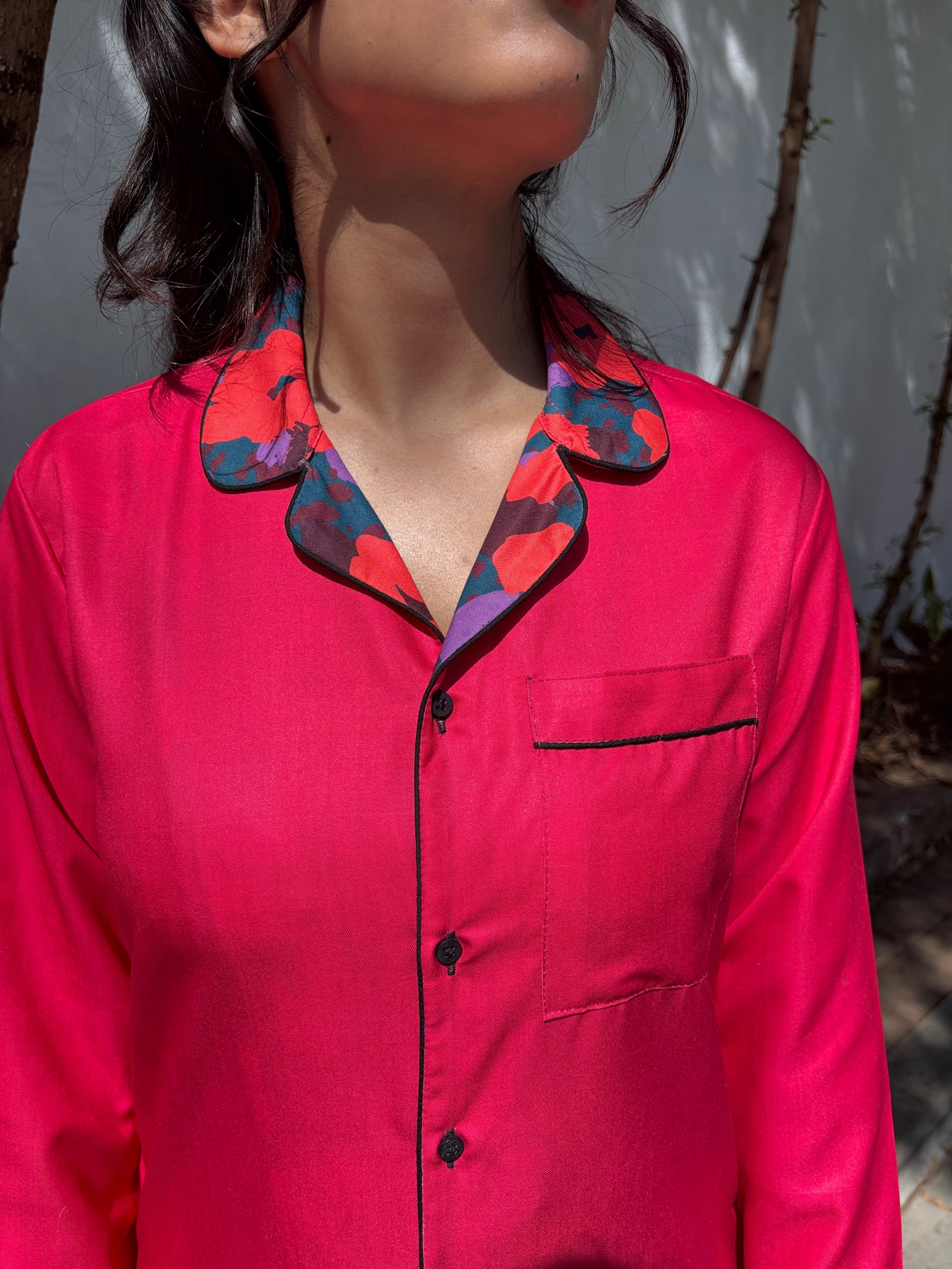 Crimson Luxe Sleepwear
