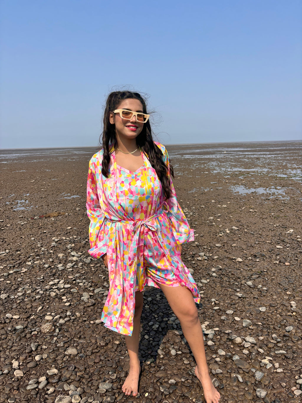 Multi dots Personalise Robe Set  | Prepaid Orders Only