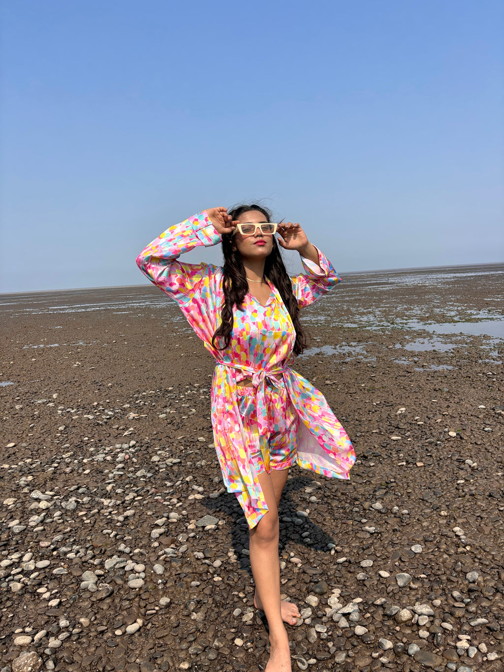 Multi dots Personalise Robe Set  | Prepaid Orders Only
