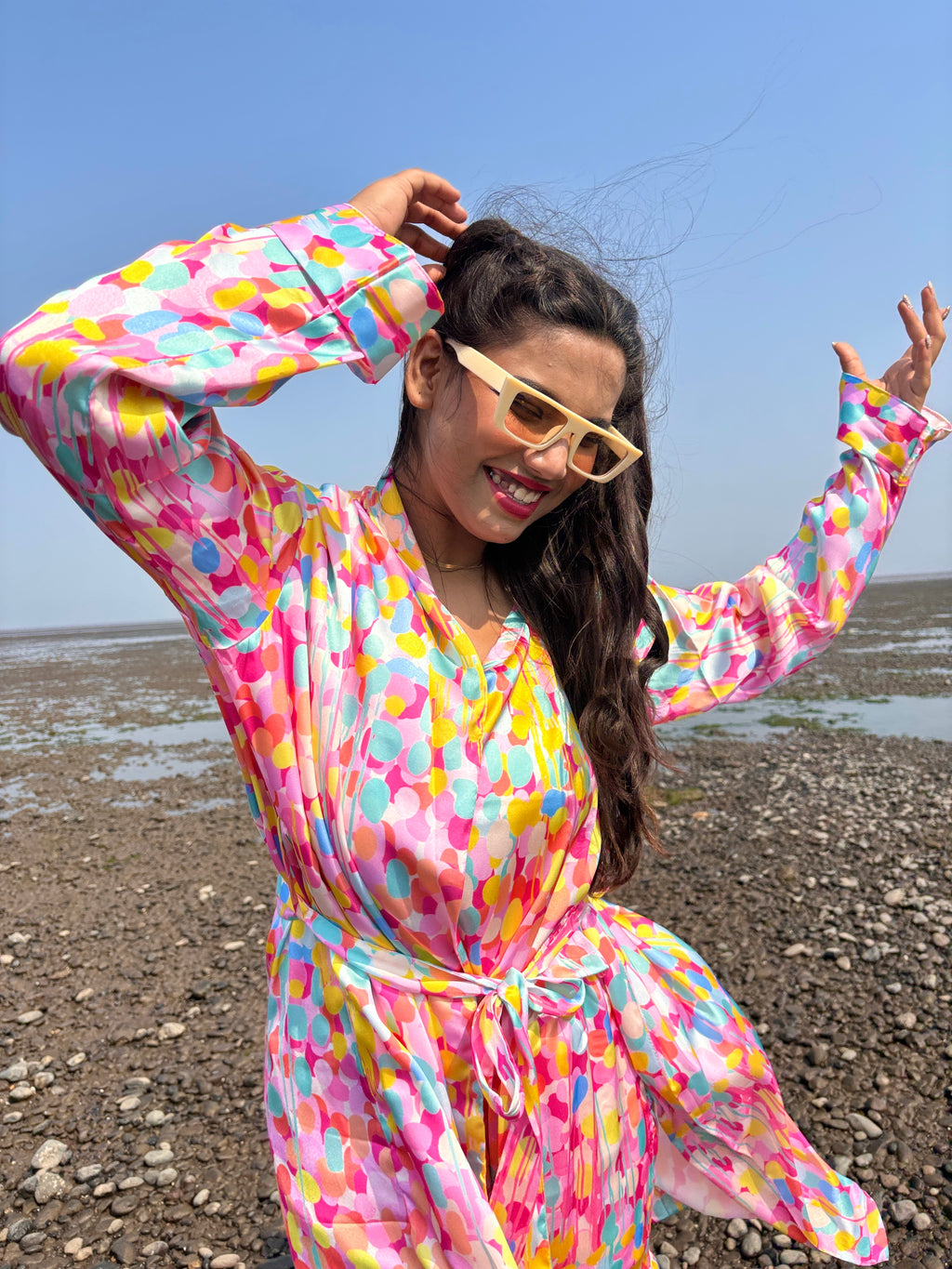 Multi dots Personalise Robe Set  | Prepaid Orders Only