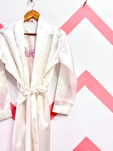 Bride's Pink thread work Robe   | Prepaid Orders Only
