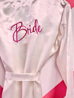 Bride's Pink thread work Robe   | Prepaid Orders Only