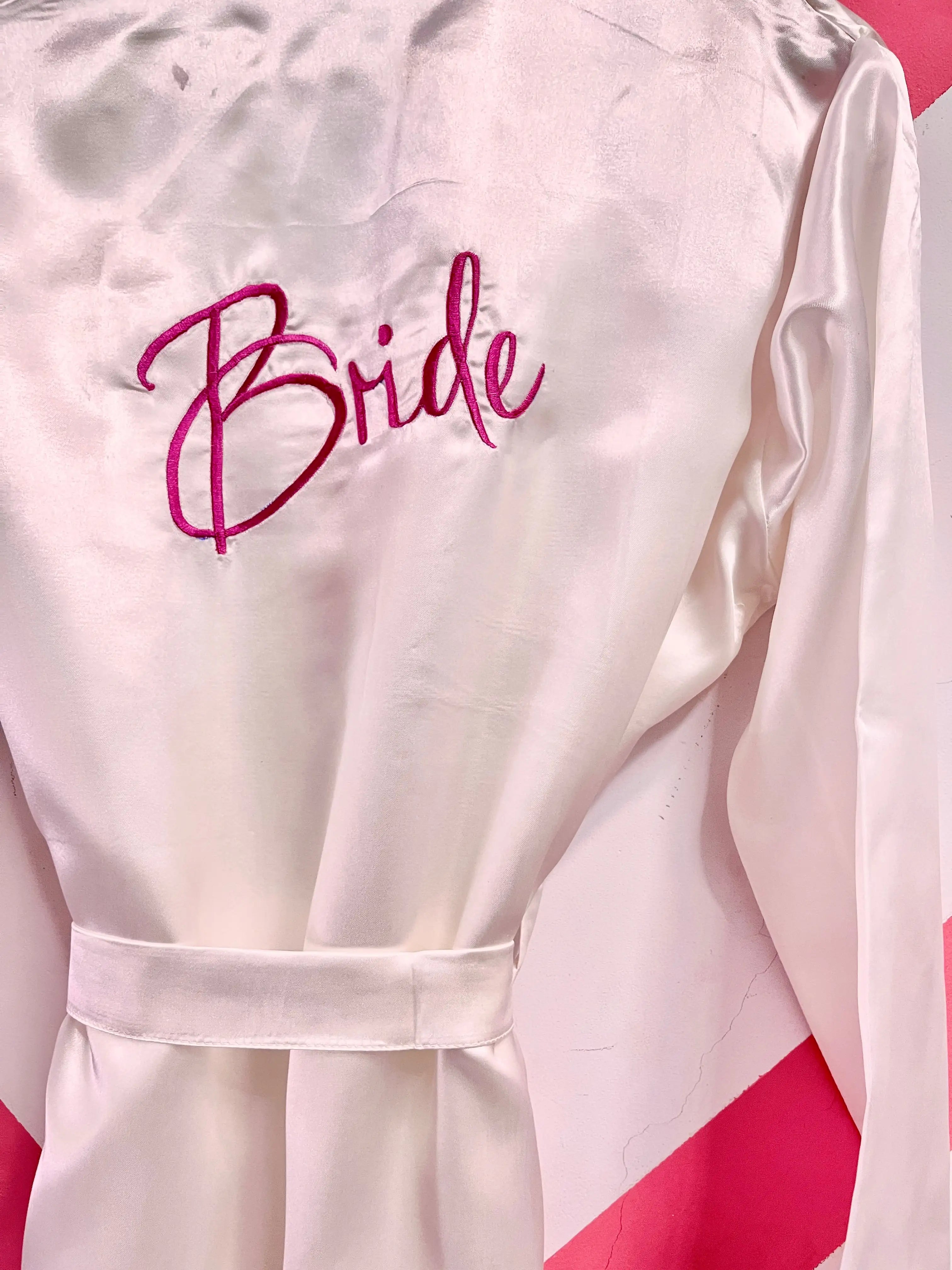 Bride's Pink thread work Robe   | Prepaid Orders Only