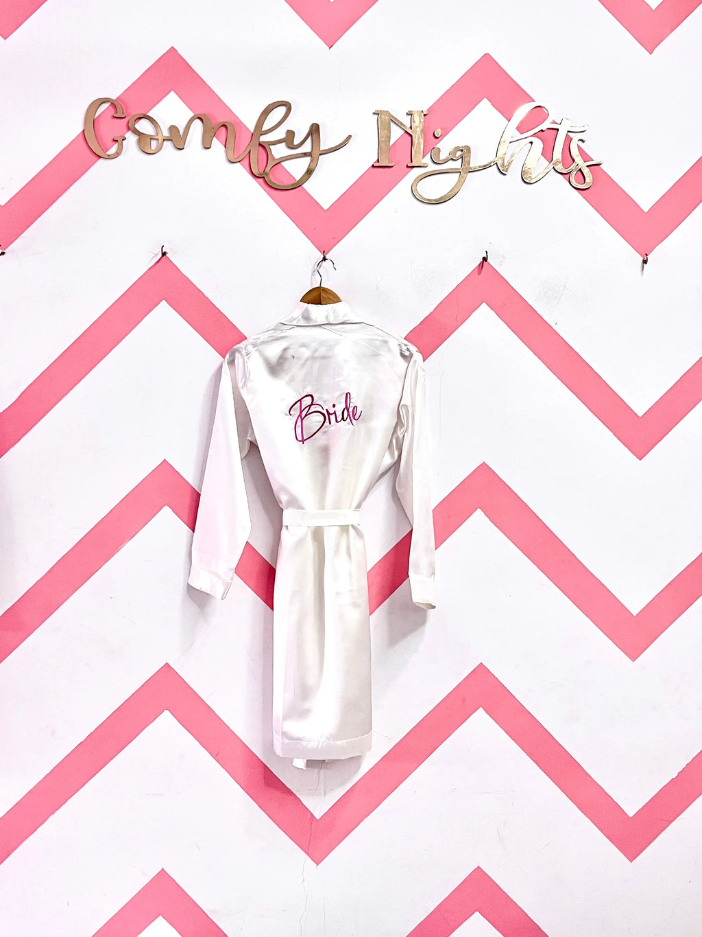 Bride's Pink thread work Robe   | Prepaid Orders Only