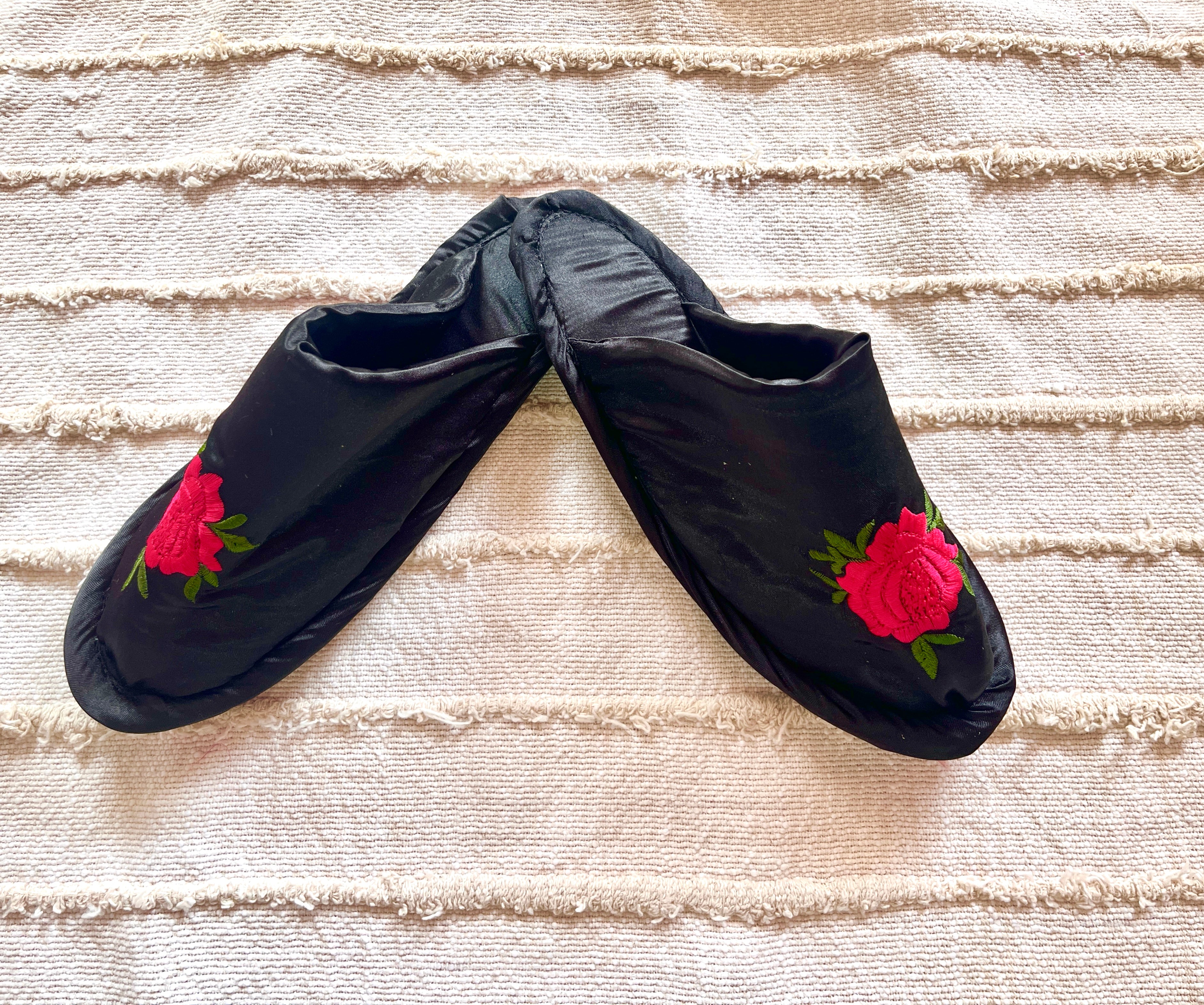 Satin  Floral Slippers | Prepaid Orders Only