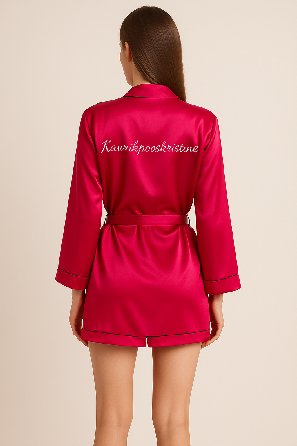 Magenta Personalise Robe + Camisole + Shorts Set  | Prepaid Orders Only