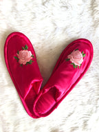 Magenta Floral Slippers | Prepaid Orders Only