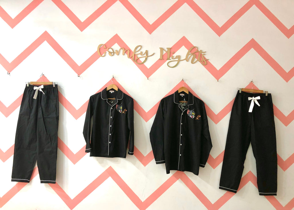 Black Tom & Jerry Couple Pj Set  | Prepaid Orders Only
