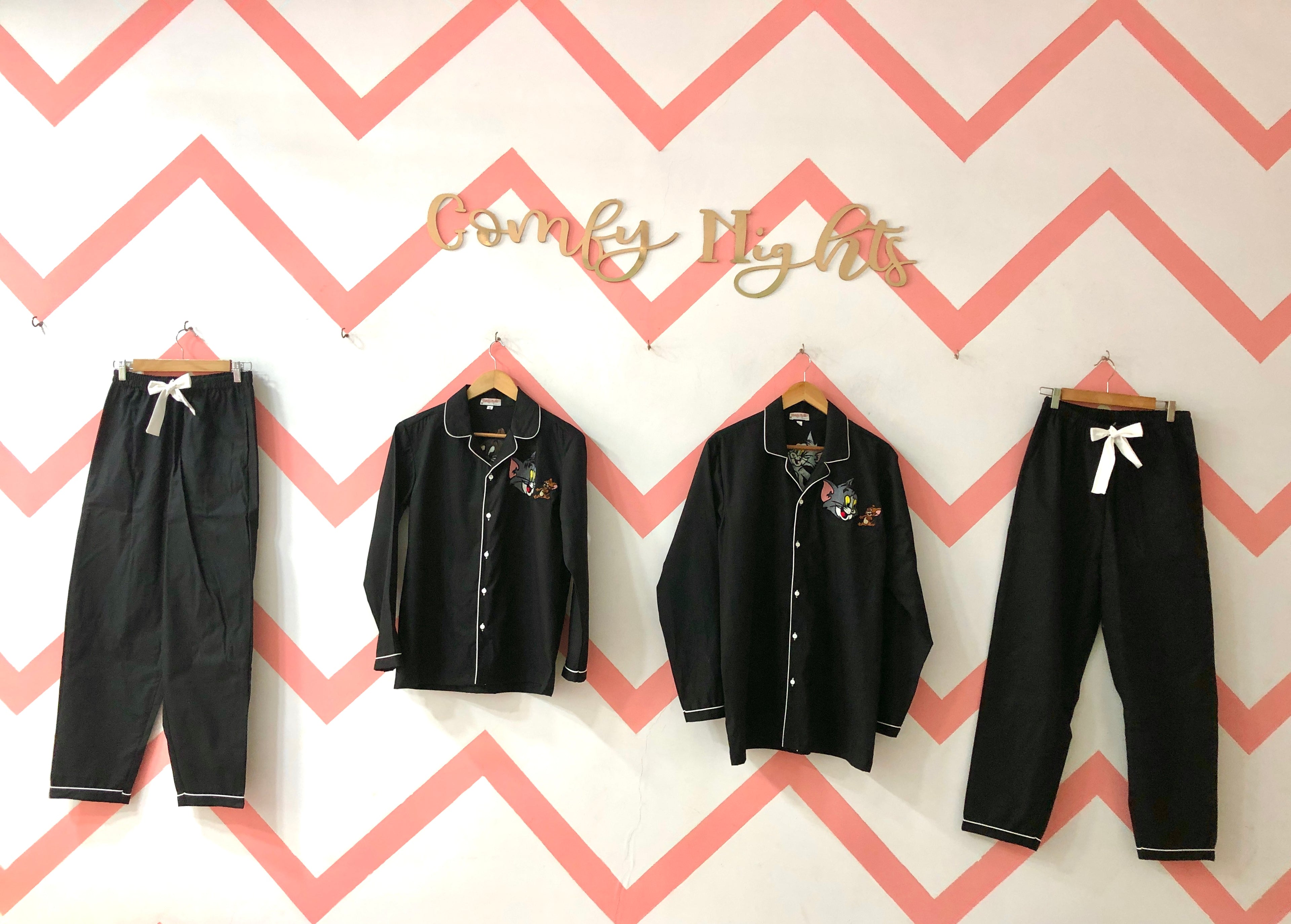 Black Tom & Jerry Couple Pj Set  | Prepaid Orders Only