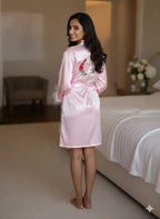Baby Pink Feather Personalise Robe | Prepaid Orders Only - Comfy Nights