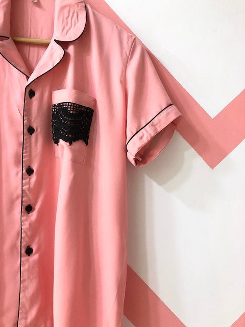 Baby Pink Lace Pj Set - Comfy Nights
