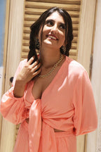 Baby Pink Tie Up Co - Ords Set - Comfy Nights