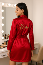 Load image into Gallery viewer, Bride&#39;s Gold thread work Robe   | Prepaid Orders Only
