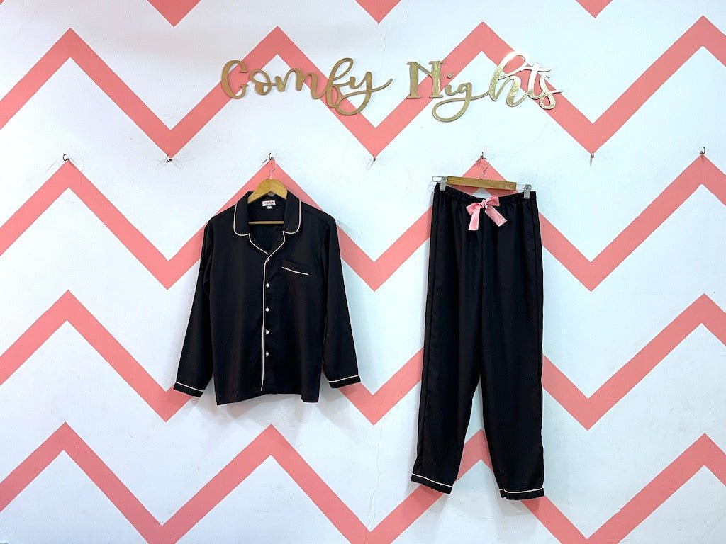 Black Cotton Pj Set - Comfy Nights