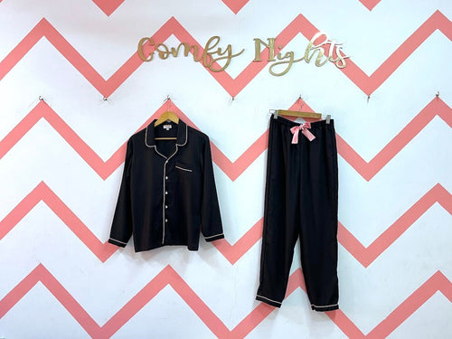 Black Cotton Pj Set - Comfy Nights