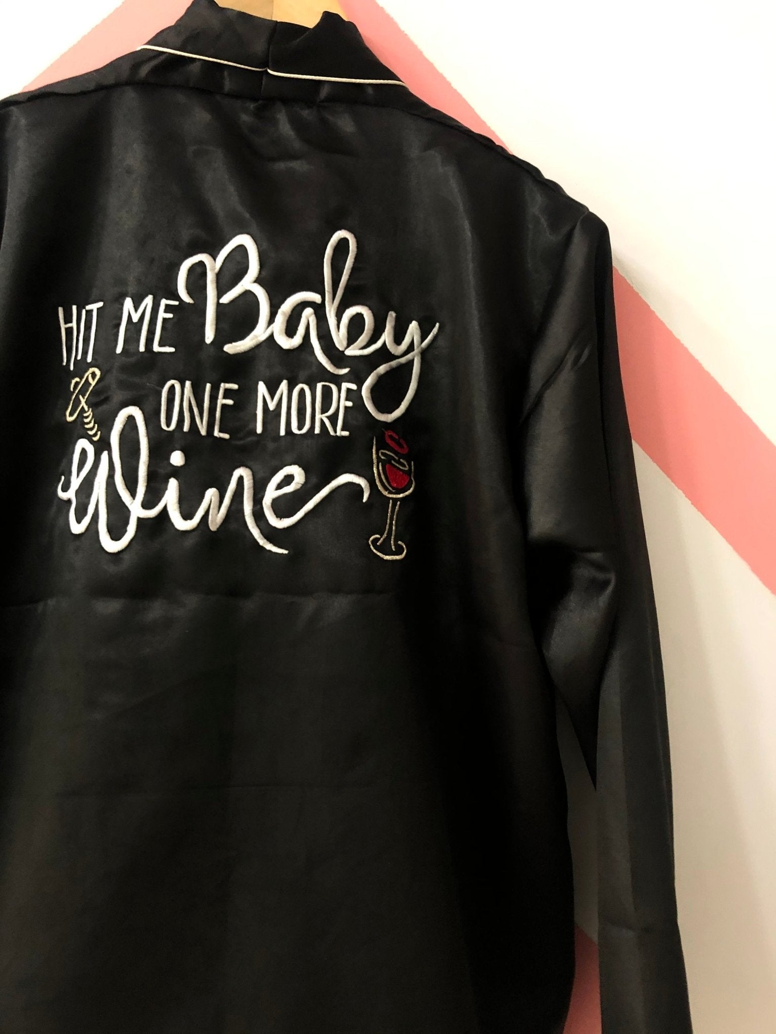 Black Personalise Satin Pj Set | Prepaid Orders Only - Comfy Nights