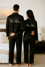 Black Satin Couple Set | Prepaid Orders Only - Comfy Nights