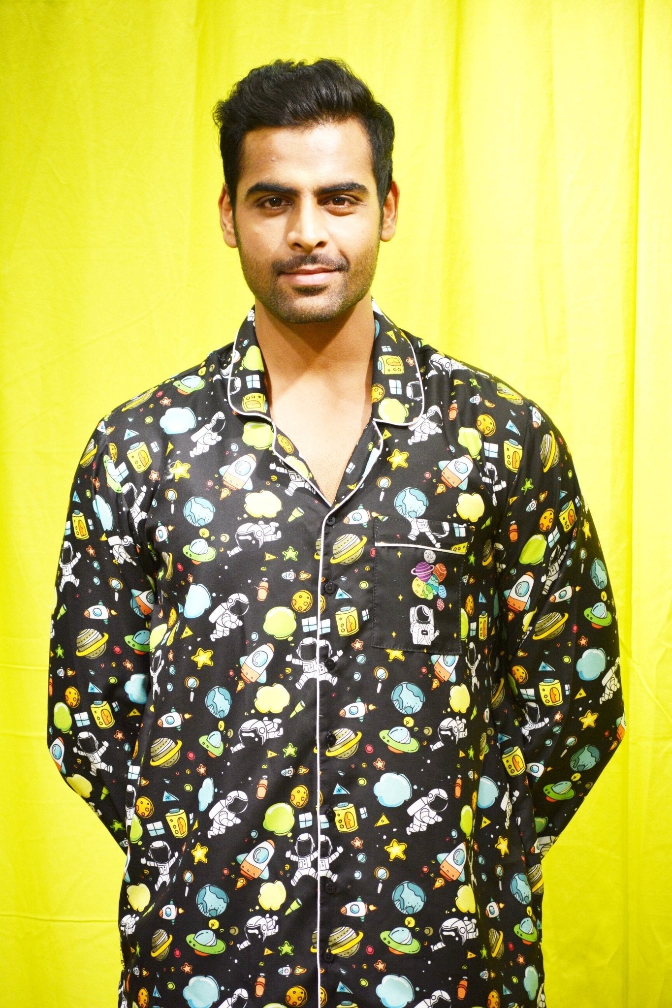 Black Space Pj Set (Men) - Comfy Nights