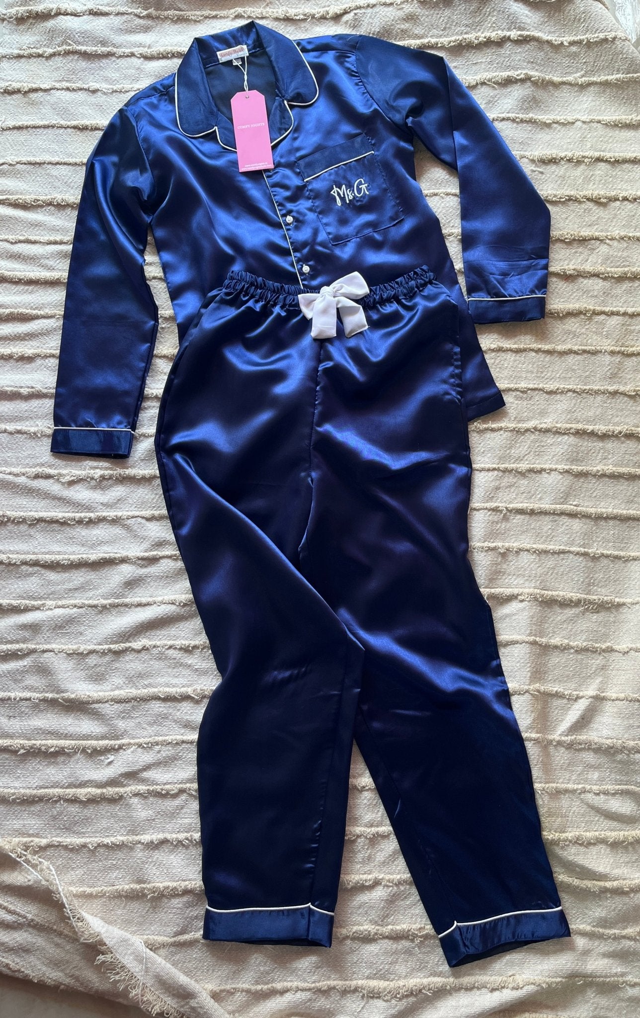 Blue Initial Personalise Pocket Pj Set | Prepaid Orders Only - Comfy Nights