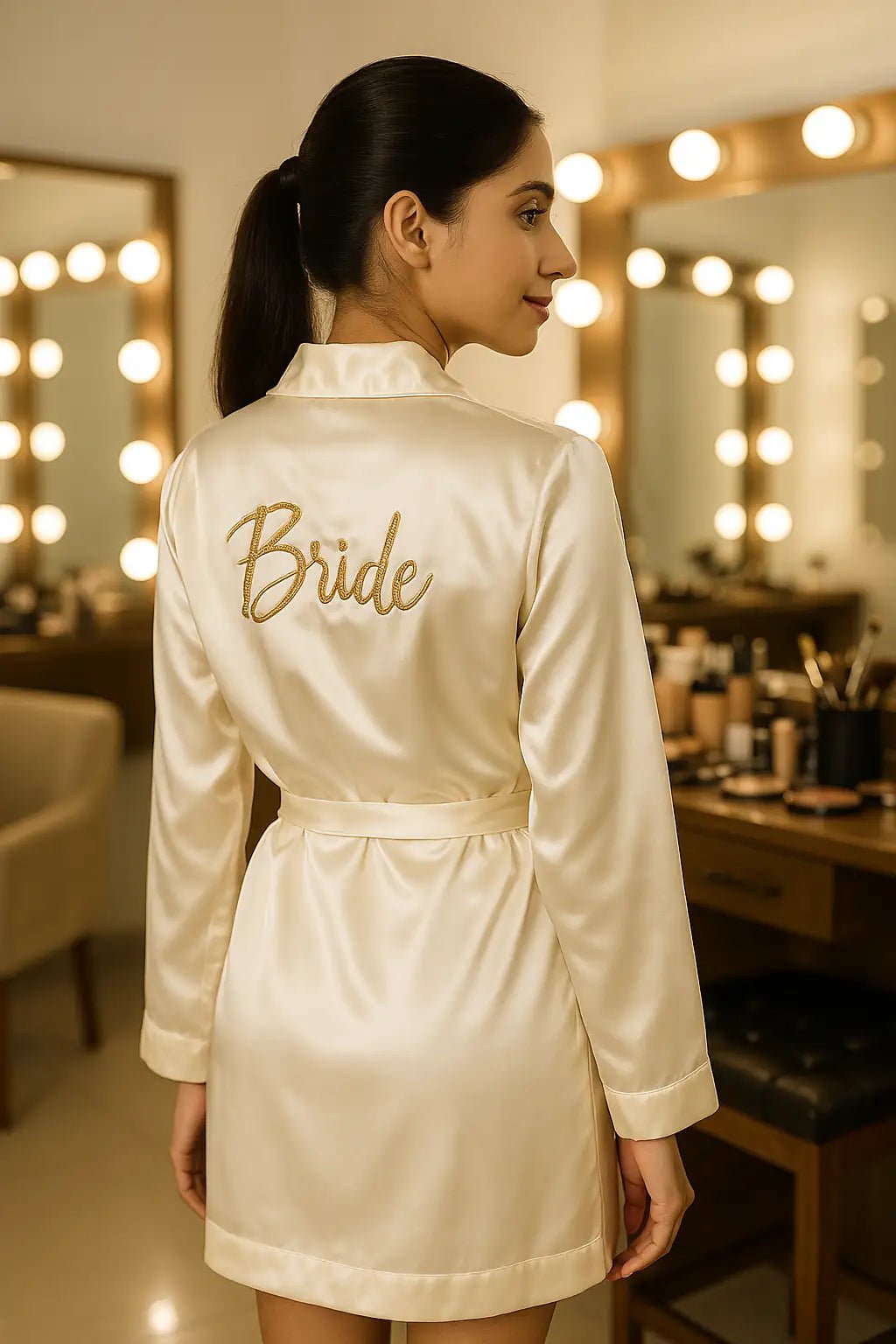 Bride's Gold thread work Robe | Prepaid Orders Only - Comfy Nights