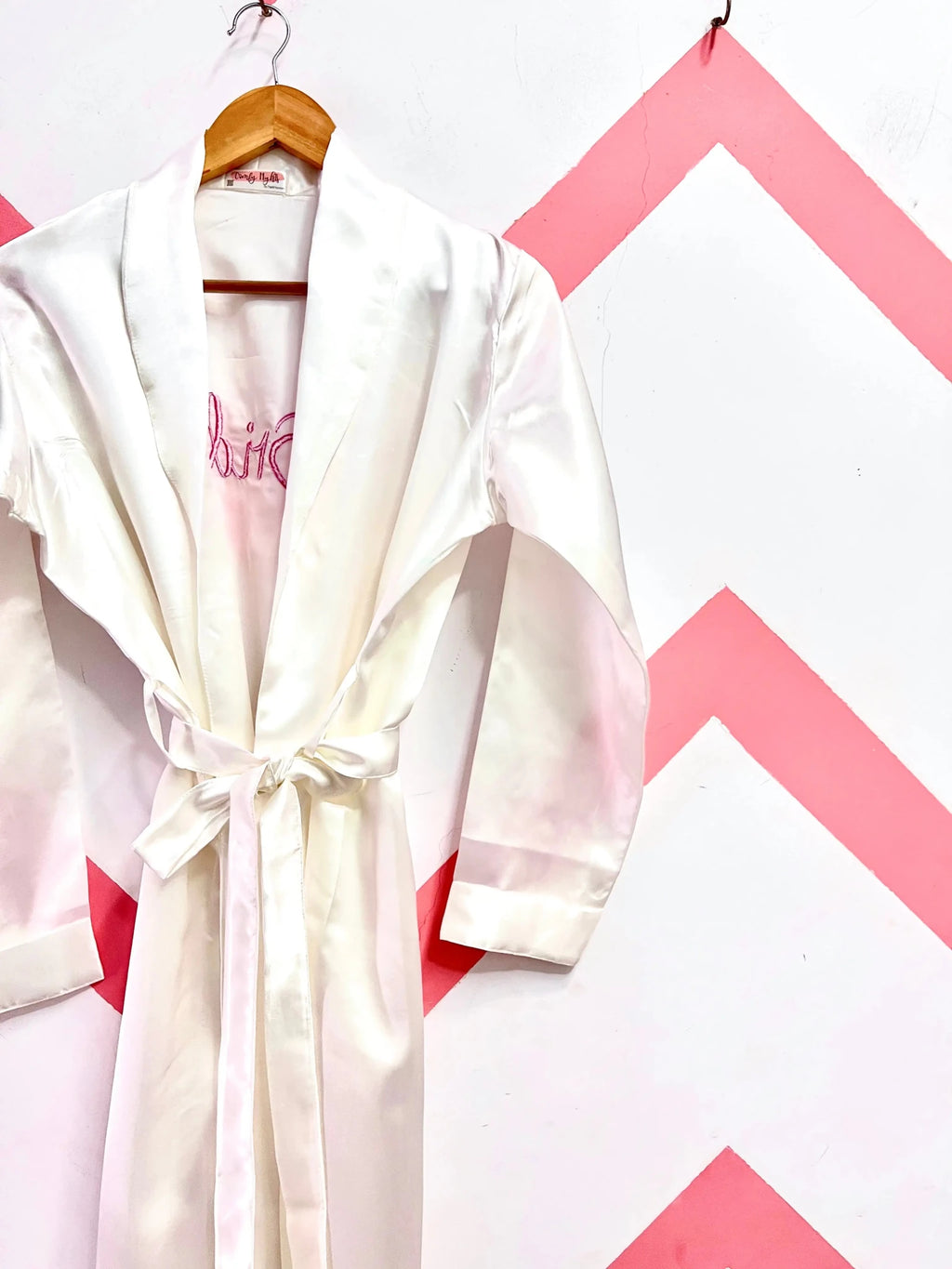 Bride's Pink thread work Robe | Prepaid Orders Only - Comfy Nights