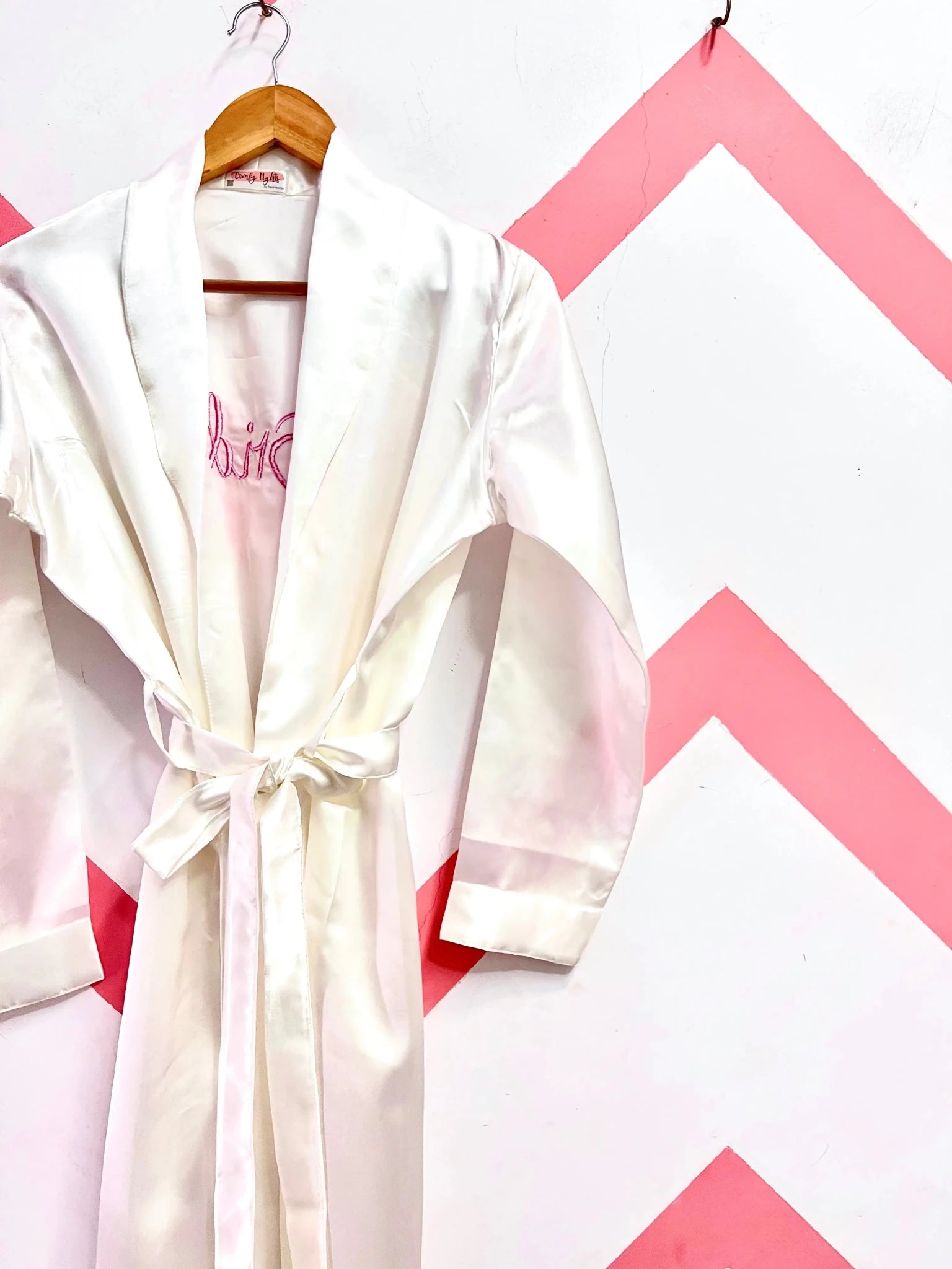 Bride's Pink thread work Robe | Prepaid Orders Only - Comfy Nights